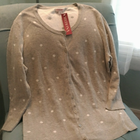 Merona Sweaters - NWT Size XXL Target/Merona Grey dot cardigan